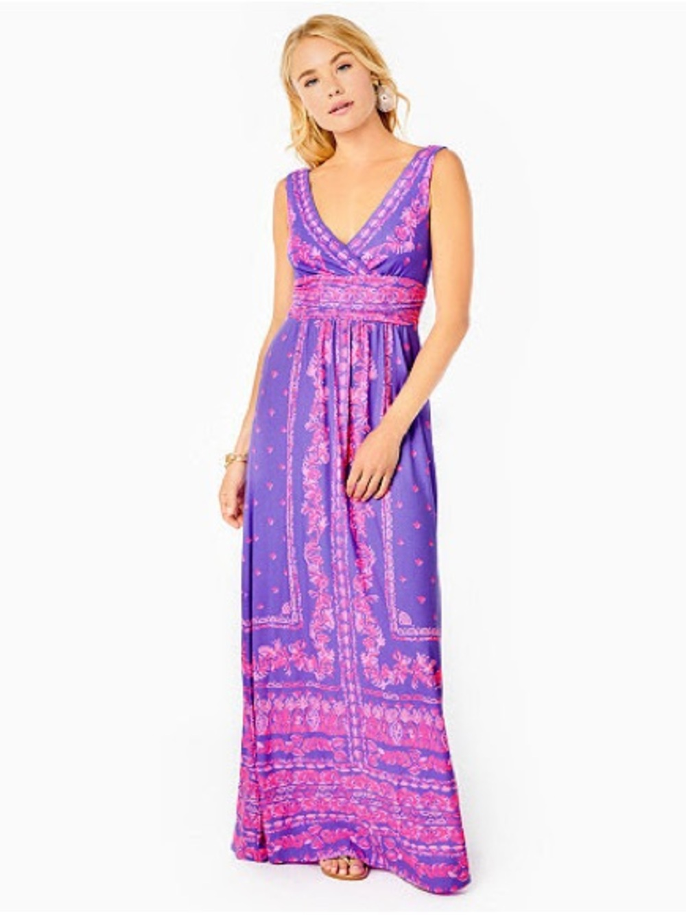 Lilly Pulitzer Margarita Maxi Dress in Mystical Purple Coral Craze